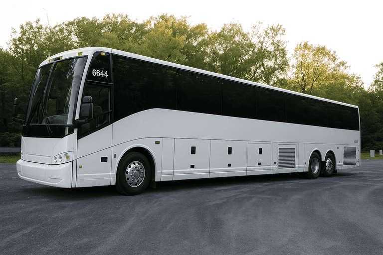 exterior of Charter Bus Rental Lynchburg coach bus